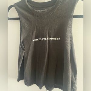 Spiritual gangster, small, peace, love and kindness, crop, tank